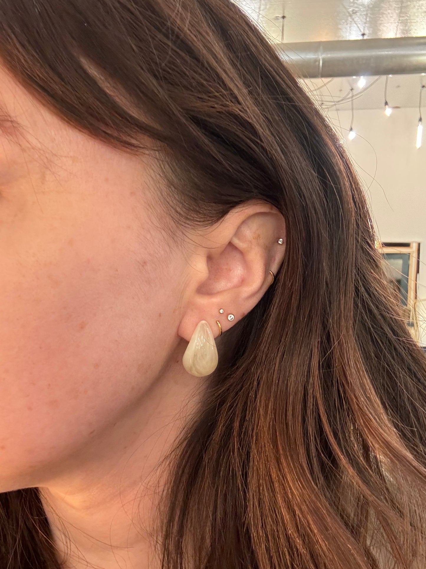 Groovy Cream Mini Hoop