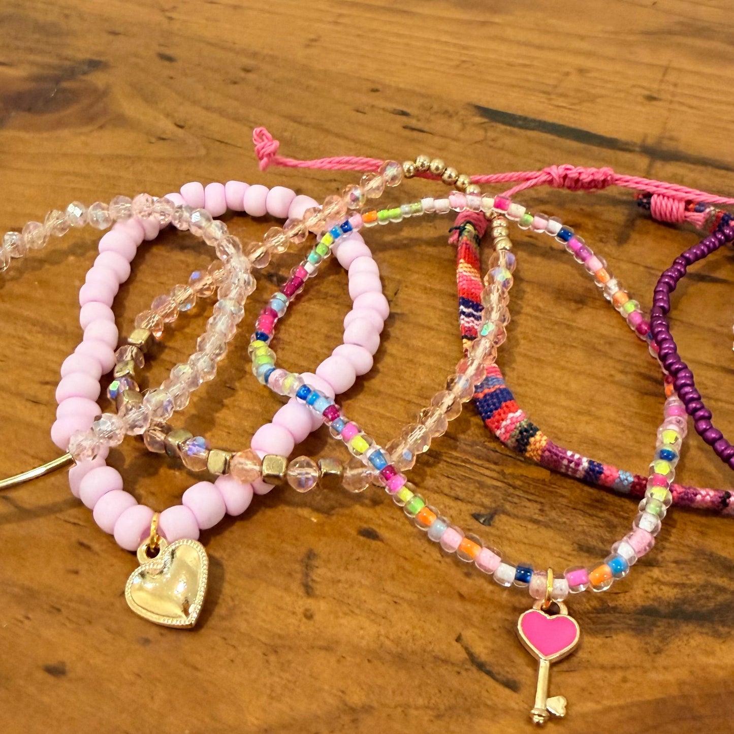 Barbie Girl Pink Stretch Bracelet Stack