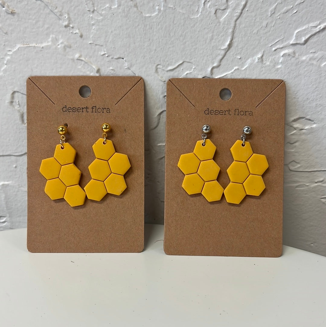 Honeycomb Clay Earrings