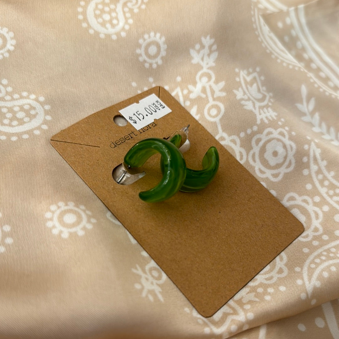 Green Enamel Retro Hoop