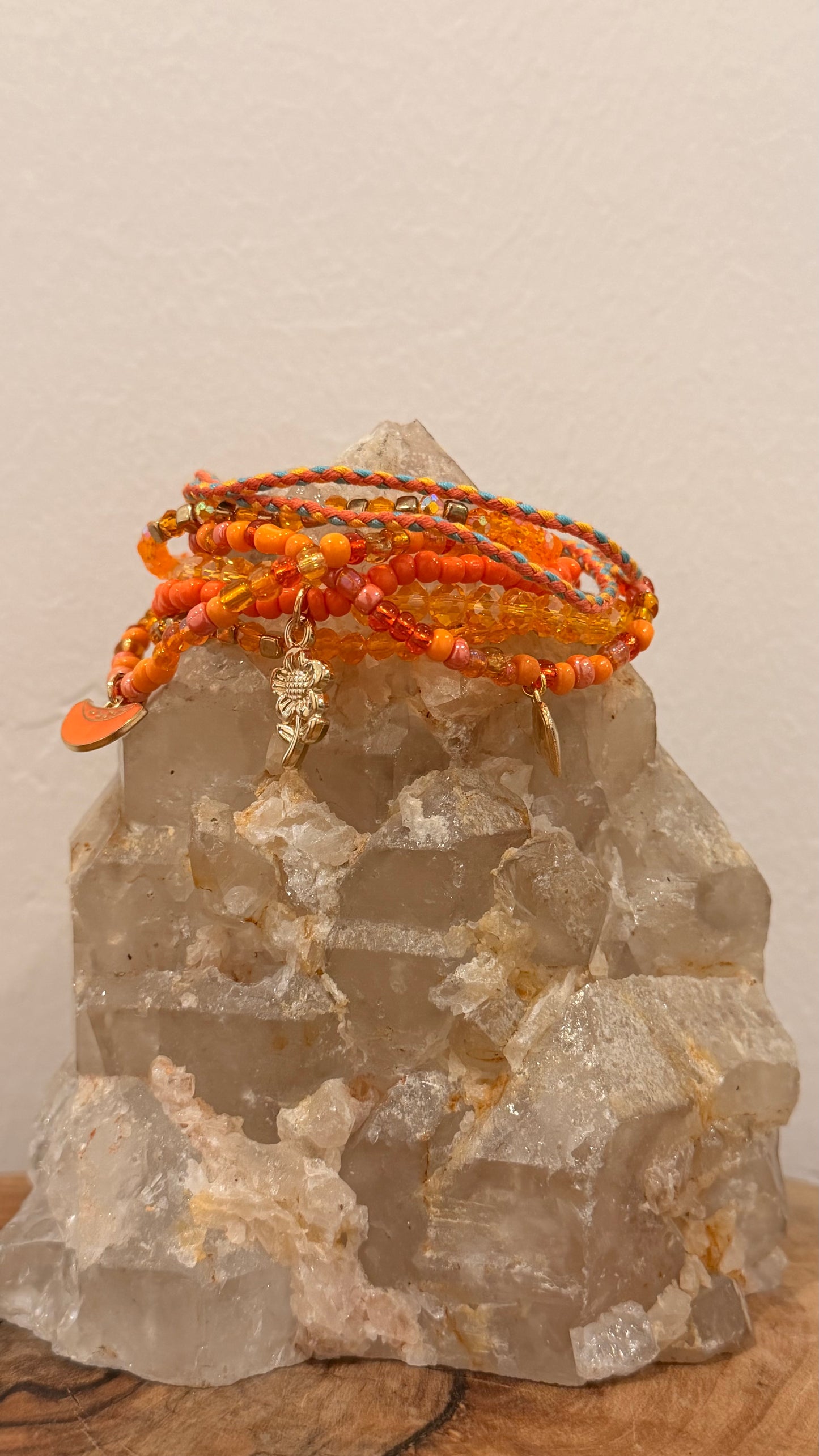 Tangerine Stretch Bracelet Stack