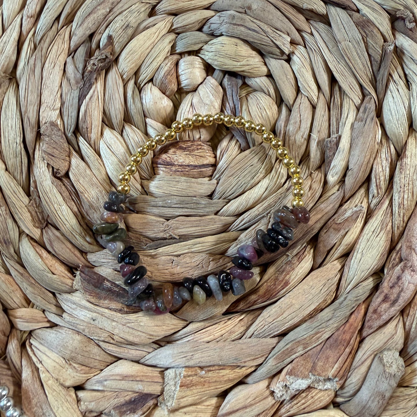 Watermelon Tourmaline Beaded Stretch Bracelet