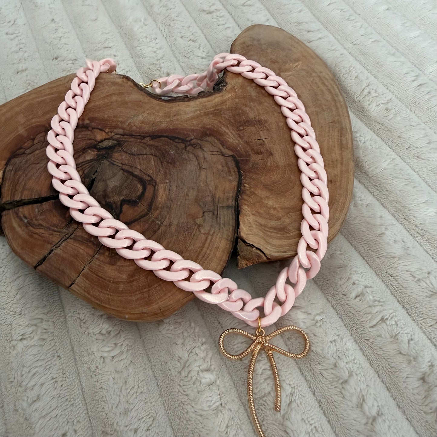Baby Girl Bow Acrylic Necklace