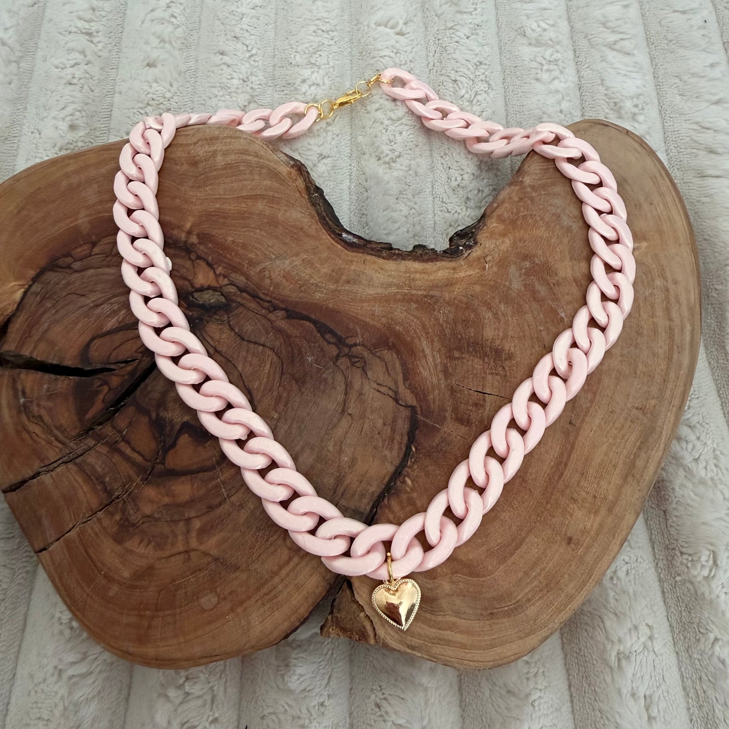 Baby Girl Heart Acrylic Necklace