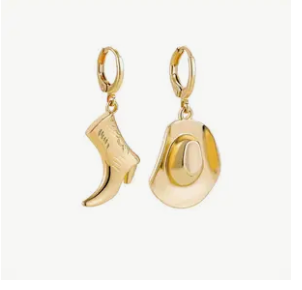 Golden Cowgirl Huggie Hoop Earrings