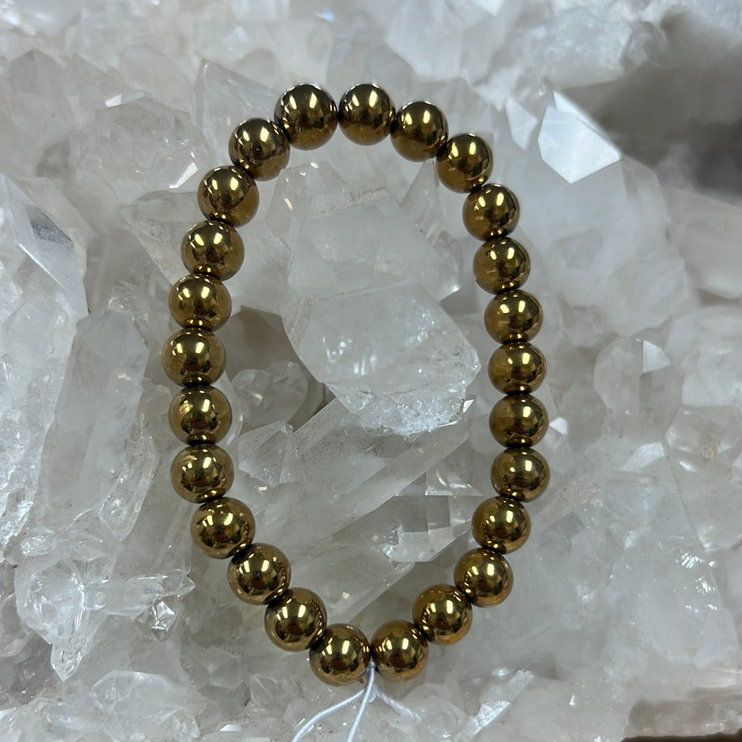Gold Hematite Stretch Bracelet (8mm)