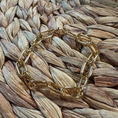 Gold Paperclip Chain Link Bracelet