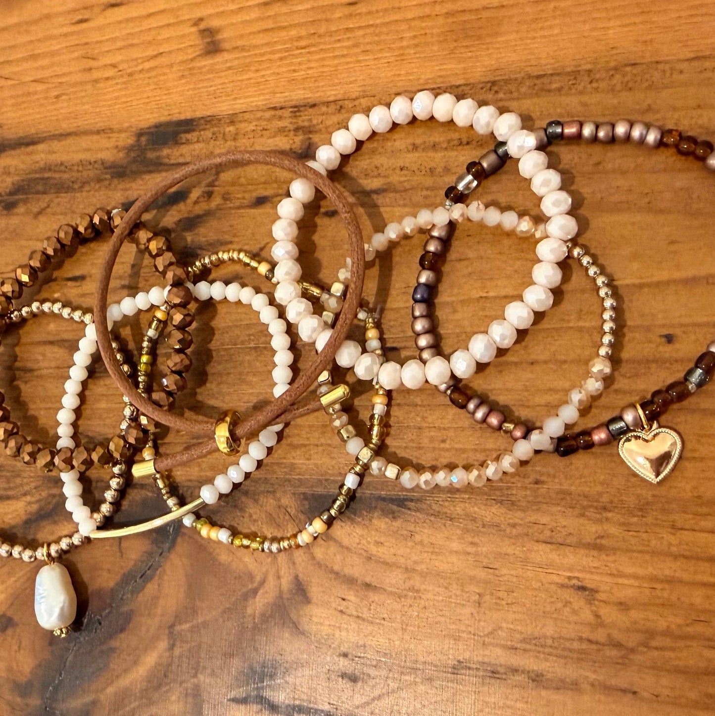 Blushing Bronze Stretch Bracelet Stack