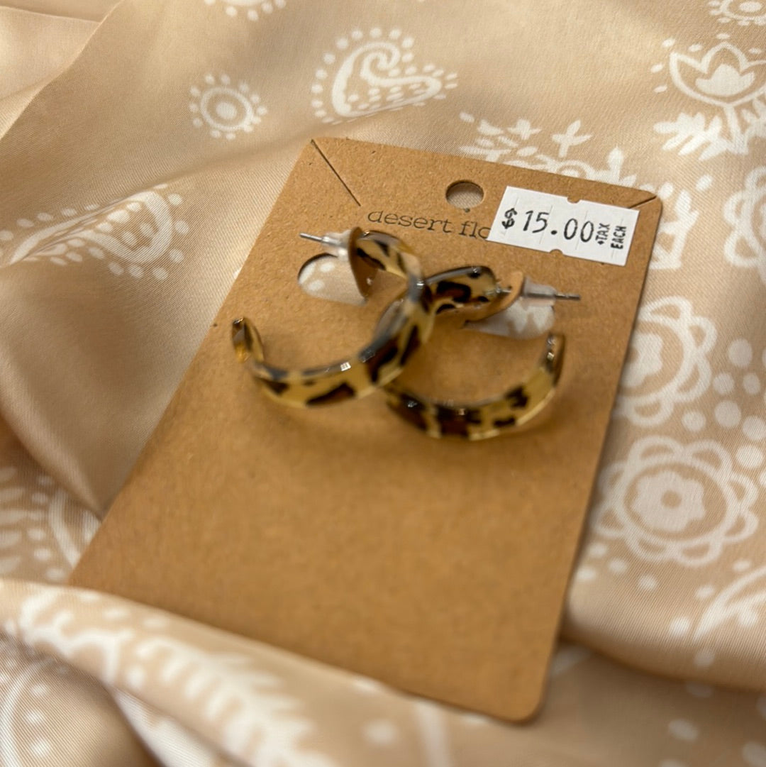 Animal Print Enamel Hoops