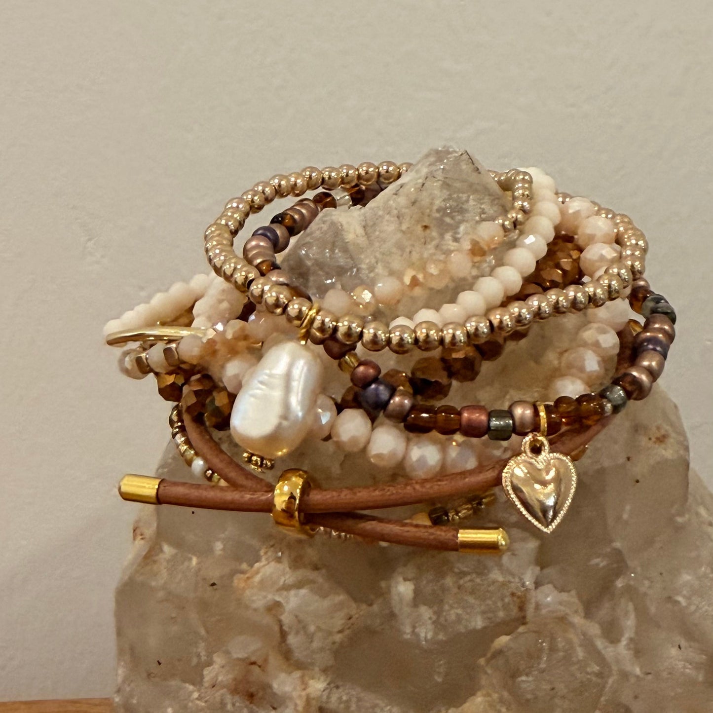 Blushing Bronze Stretch Bracelet Stack