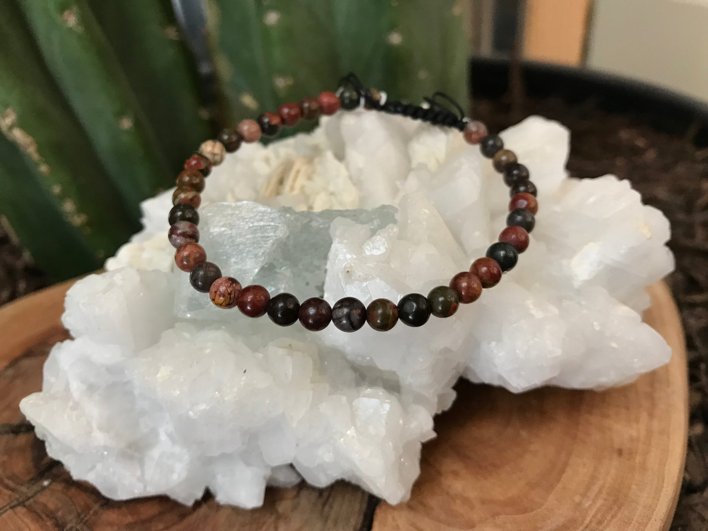 Adjustable Crystal Beaded Bracelets- 4mm Round Beads