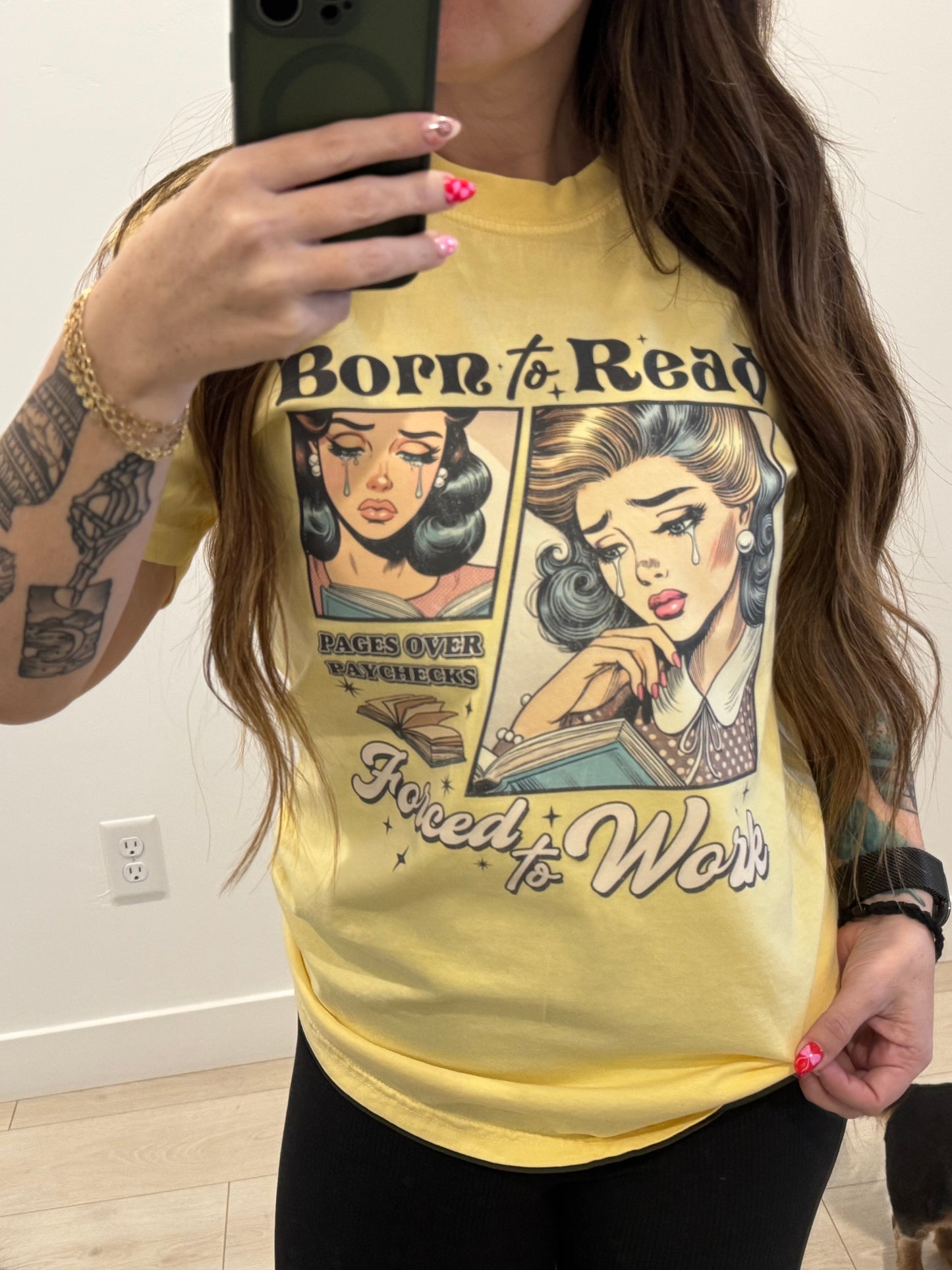 Born to Read, Forced to Work Graphic Tee