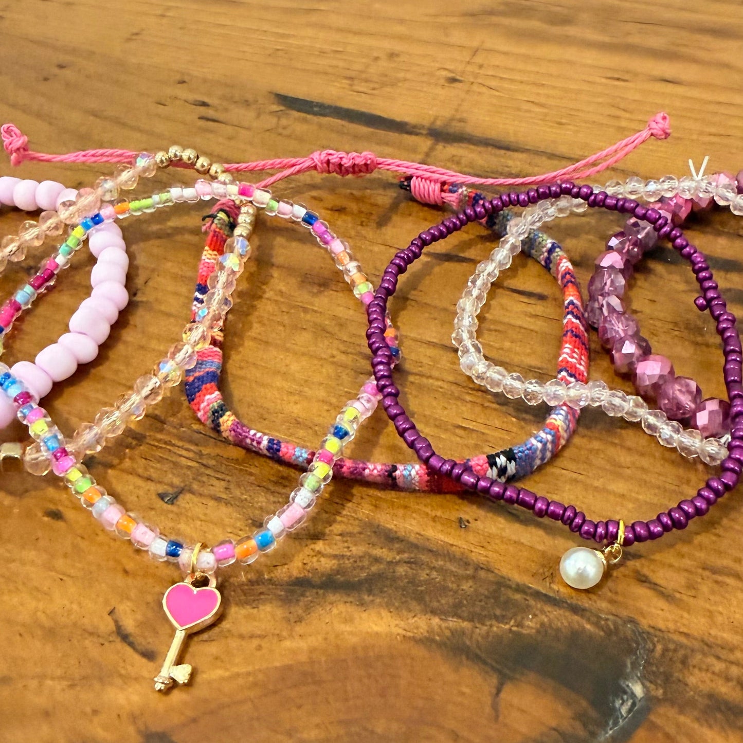 Barbie Girl Pink Stretch Bracelet Stack