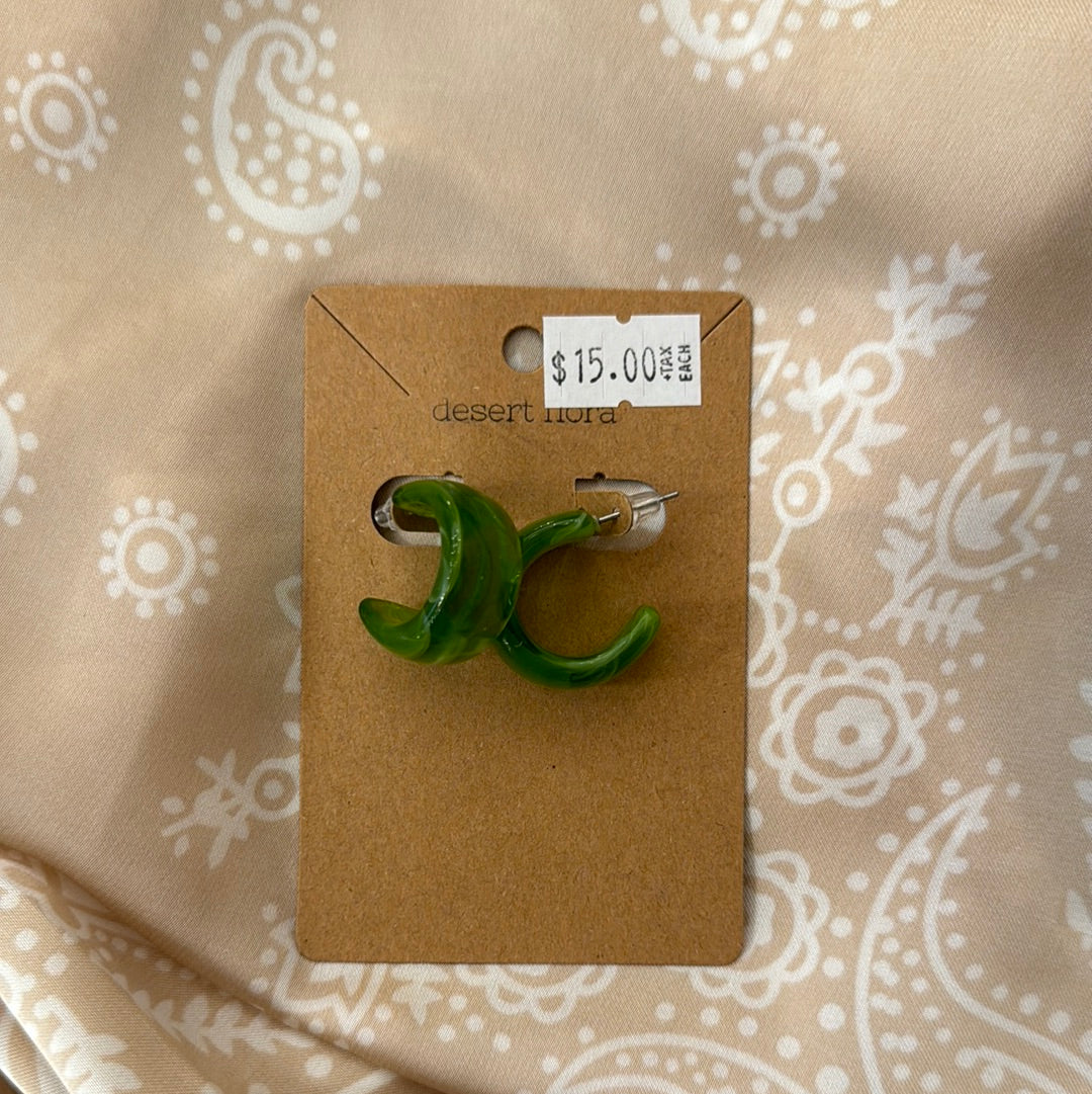 Green Enamel Retro Hoop