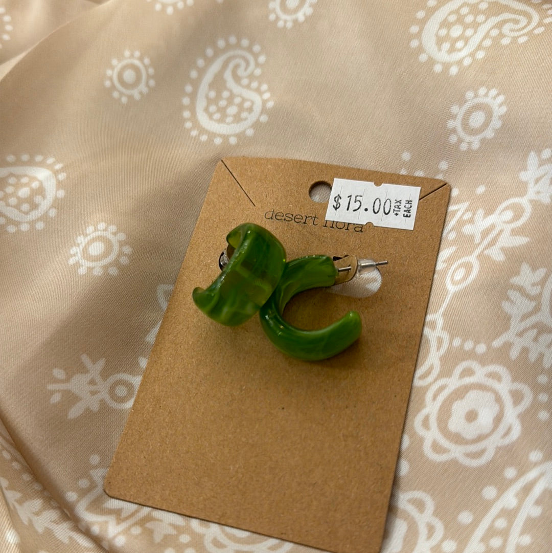 Green Enamel Retro Hoop