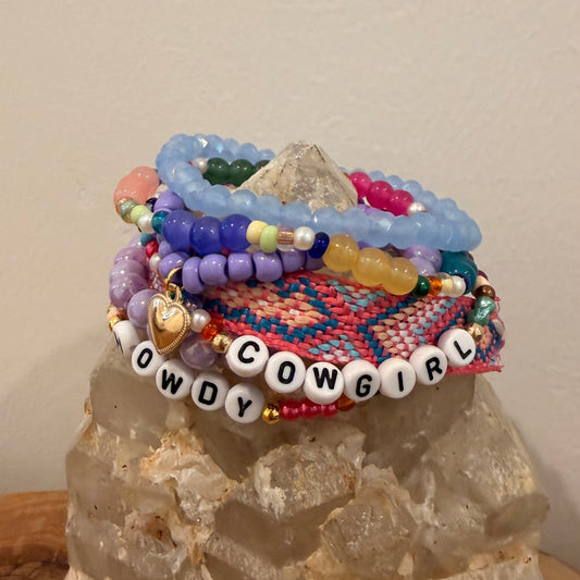 Howdy Cowgirl Stretch Bracelet Stack
