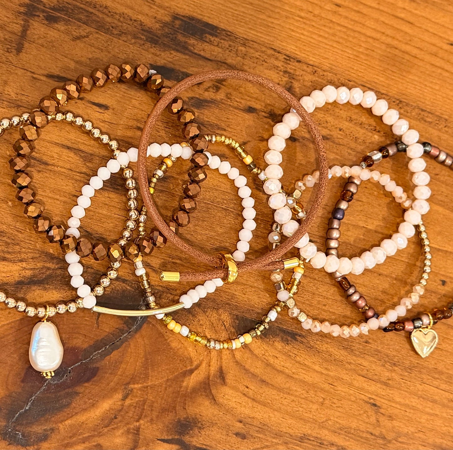 Blushing Bronze Stretch Bracelet Stack