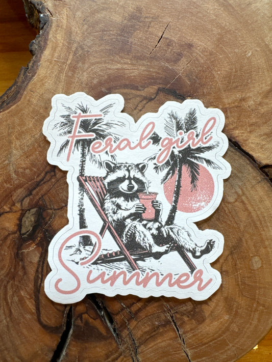 Feral Girl Summer Sticker