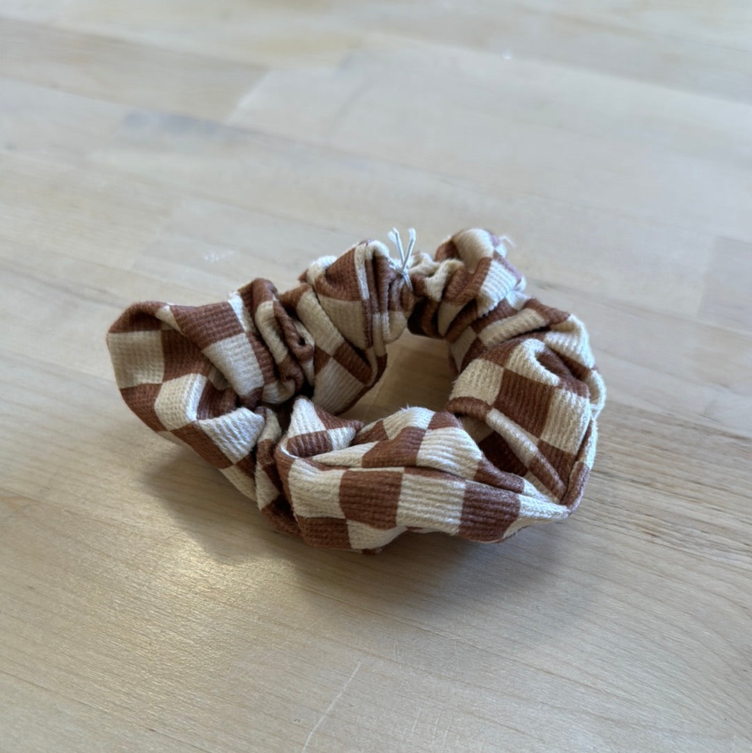Checkered Velvet Scrunchies