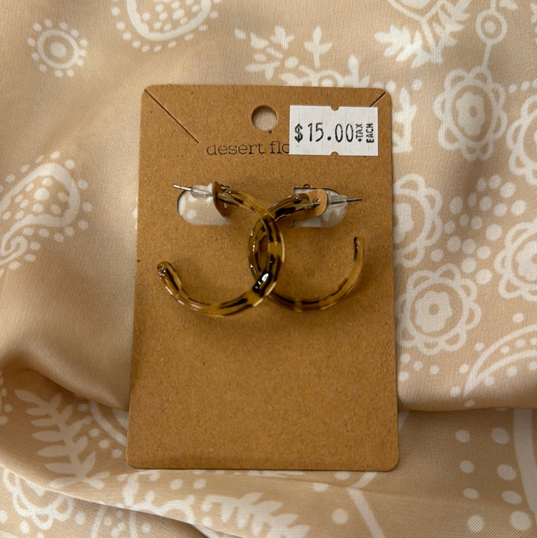 Animal Print Enamel Hoops