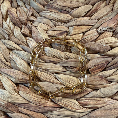 Gold Paperclip Chain Link Bracelet