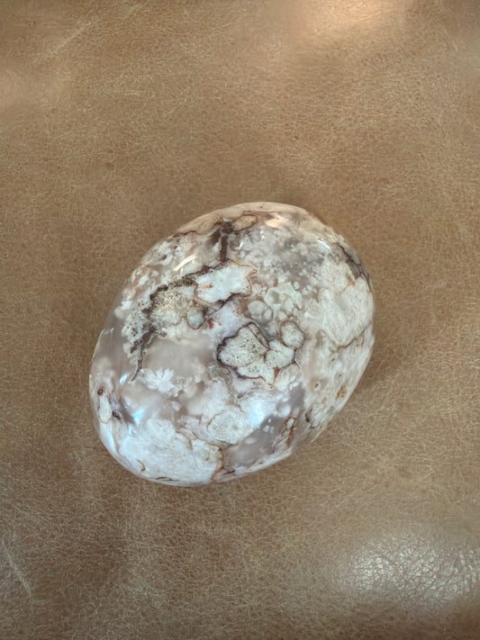 Flower Agate Palm Stones