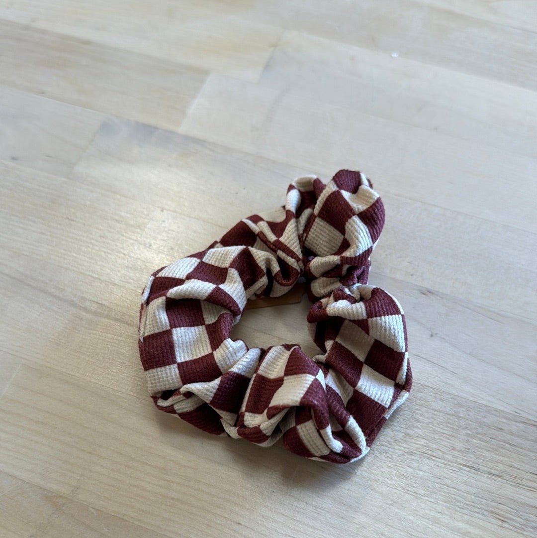 Checkered Velvet Scrunchies