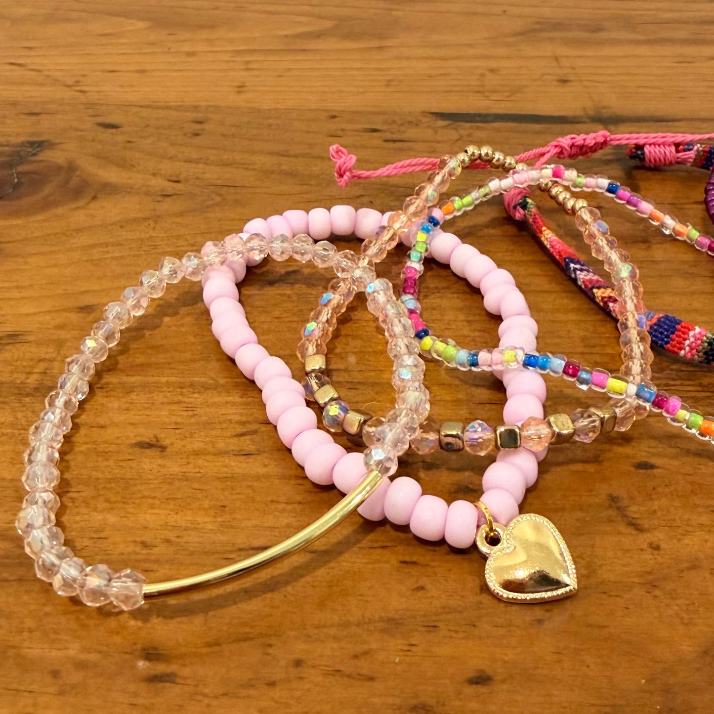 Barbie Girl Pink Stretch Bracelet Stack