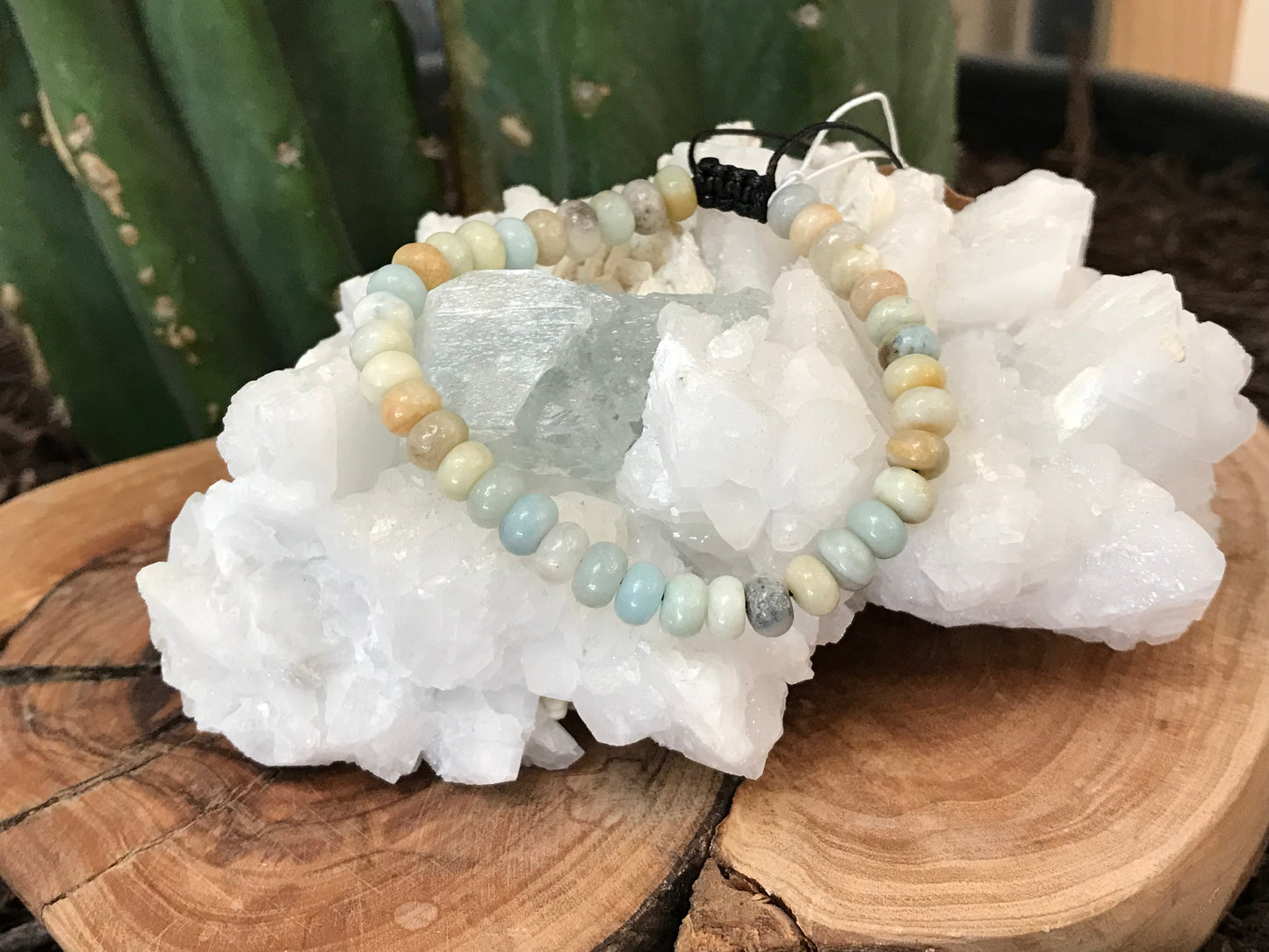 Adjustable Crystal Bead Bracelet- Rondelle Shape