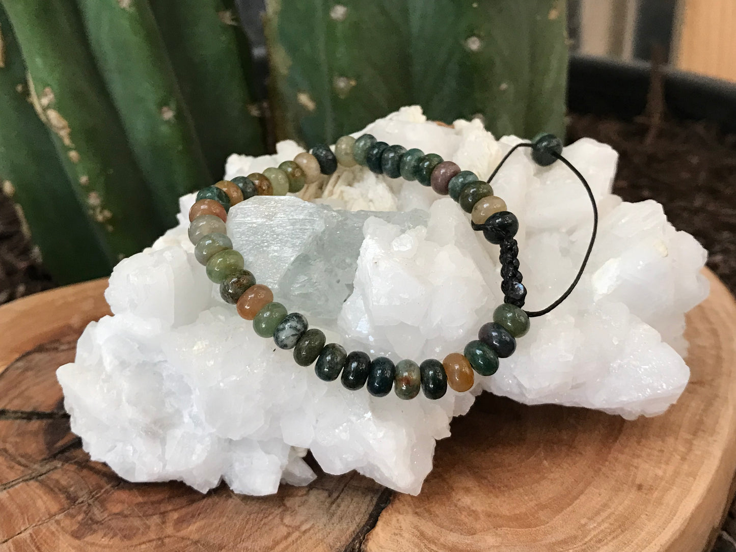 Adjustable Crystal Bead Bracelet- Rondelle Shape