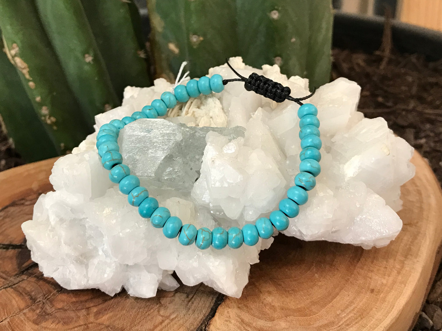 Adjustable Crystal Bead Bracelet- Rondelle Shape