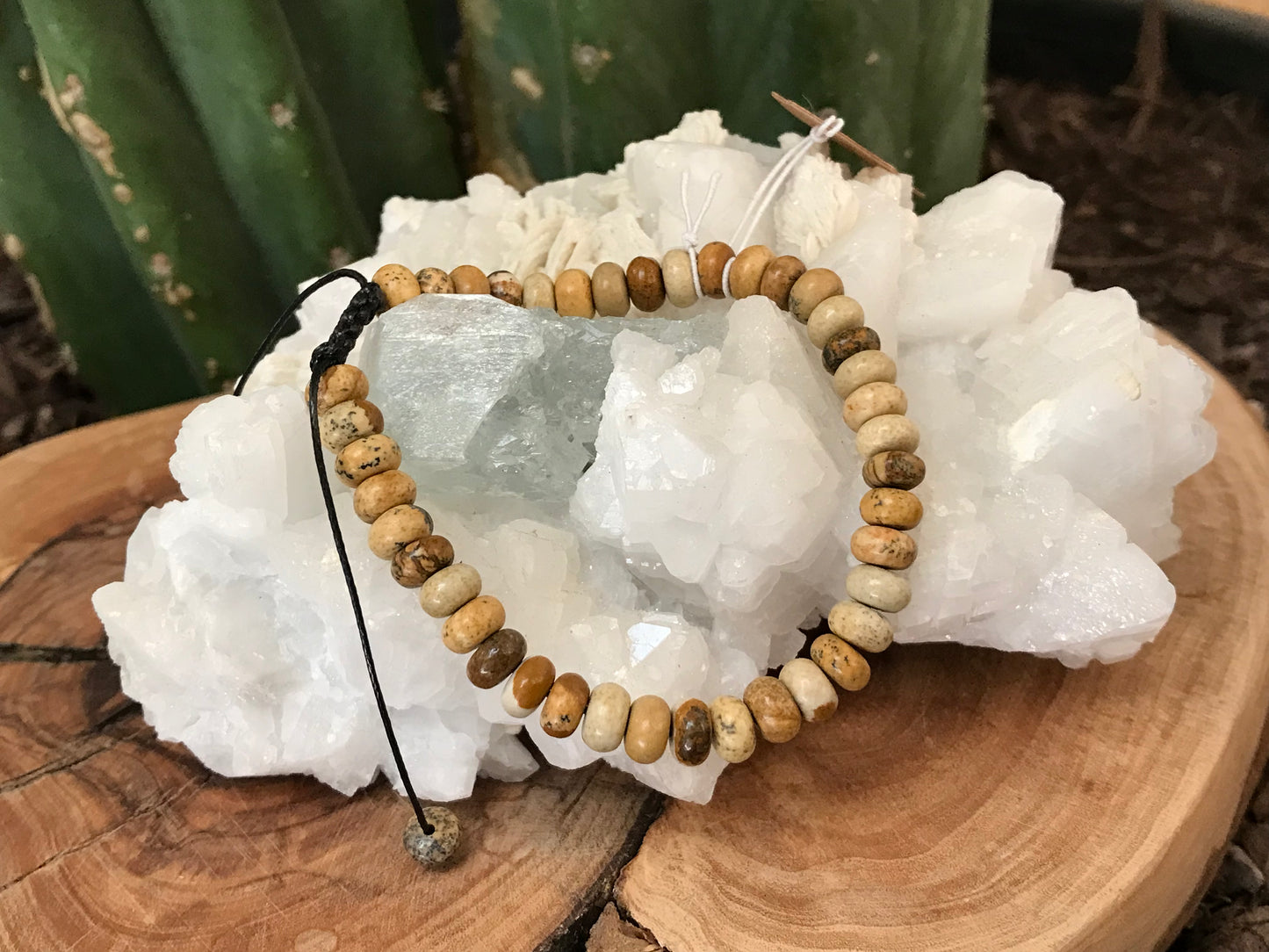 Adjustable Crystal Bead Bracelet- Rondelle Shape