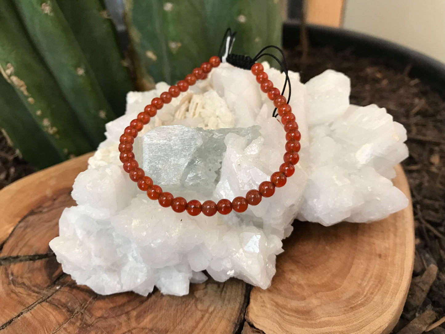 Adjustable Crystal Beaded Bracelets- 4mm Round Beads