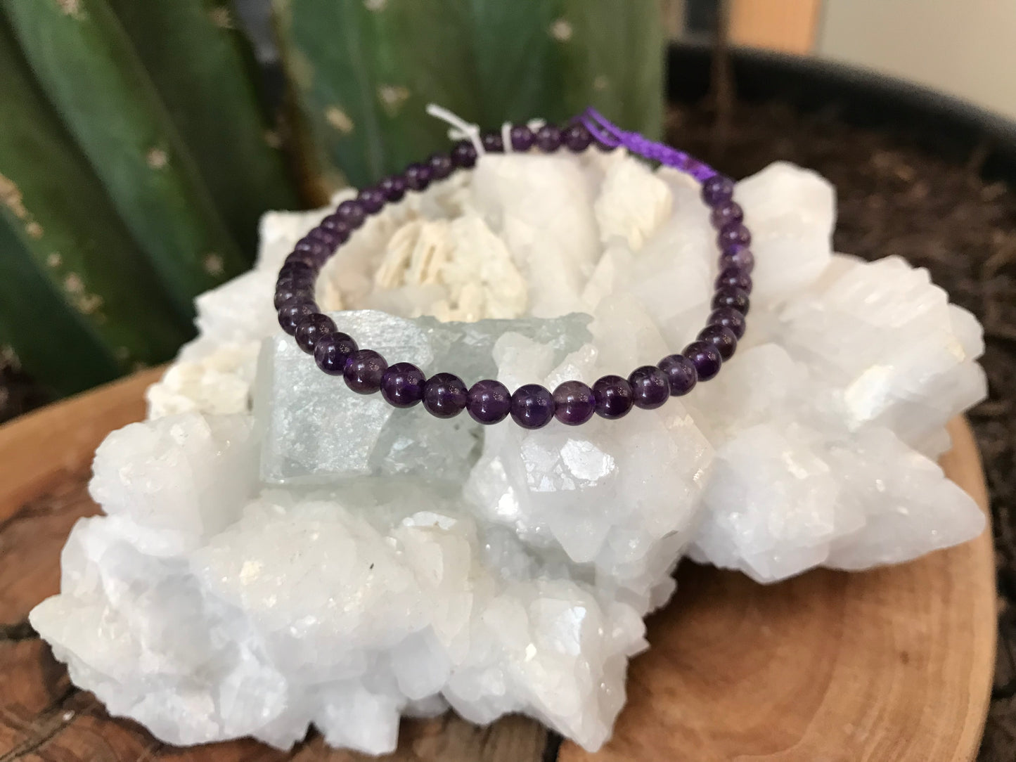 Adjustable Crystal Beaded Bracelets- 4mm Round Beads