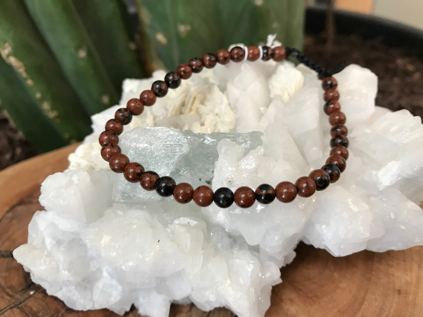 Adjustable Crystal Beaded Bracelets- 4mm Round Beads