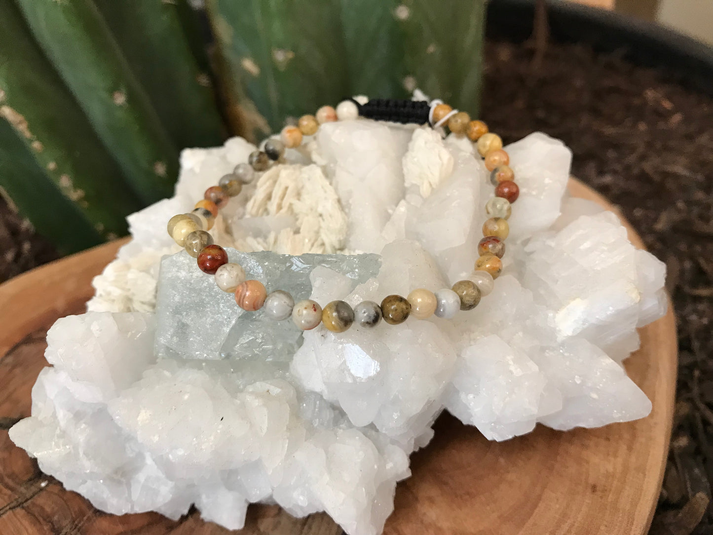 Adjustable Crystal Beaded Bracelets- 4mm Round Beads