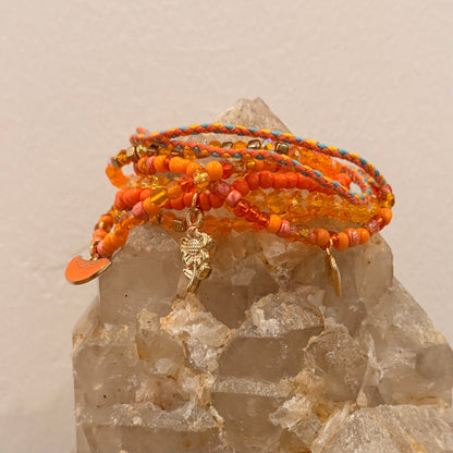 Tangerine Stretch Bracelet Stack