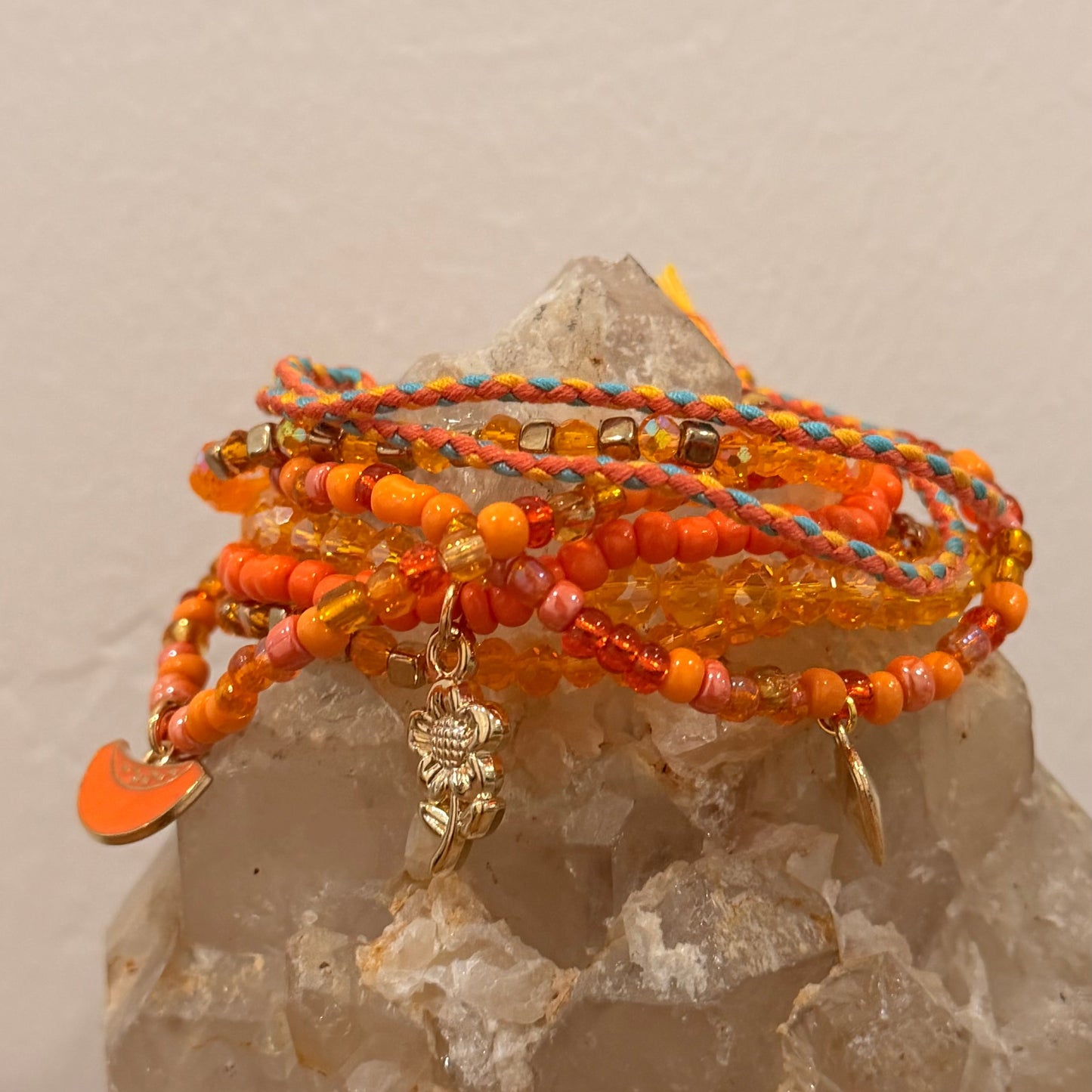 Tangerine Stretch Bracelet Stack