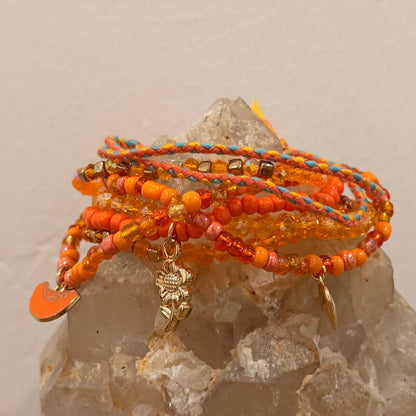 Tangerine Stretch Bracelet Stack