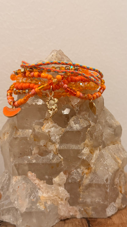 Tangerine Stretch Bracelet Stack