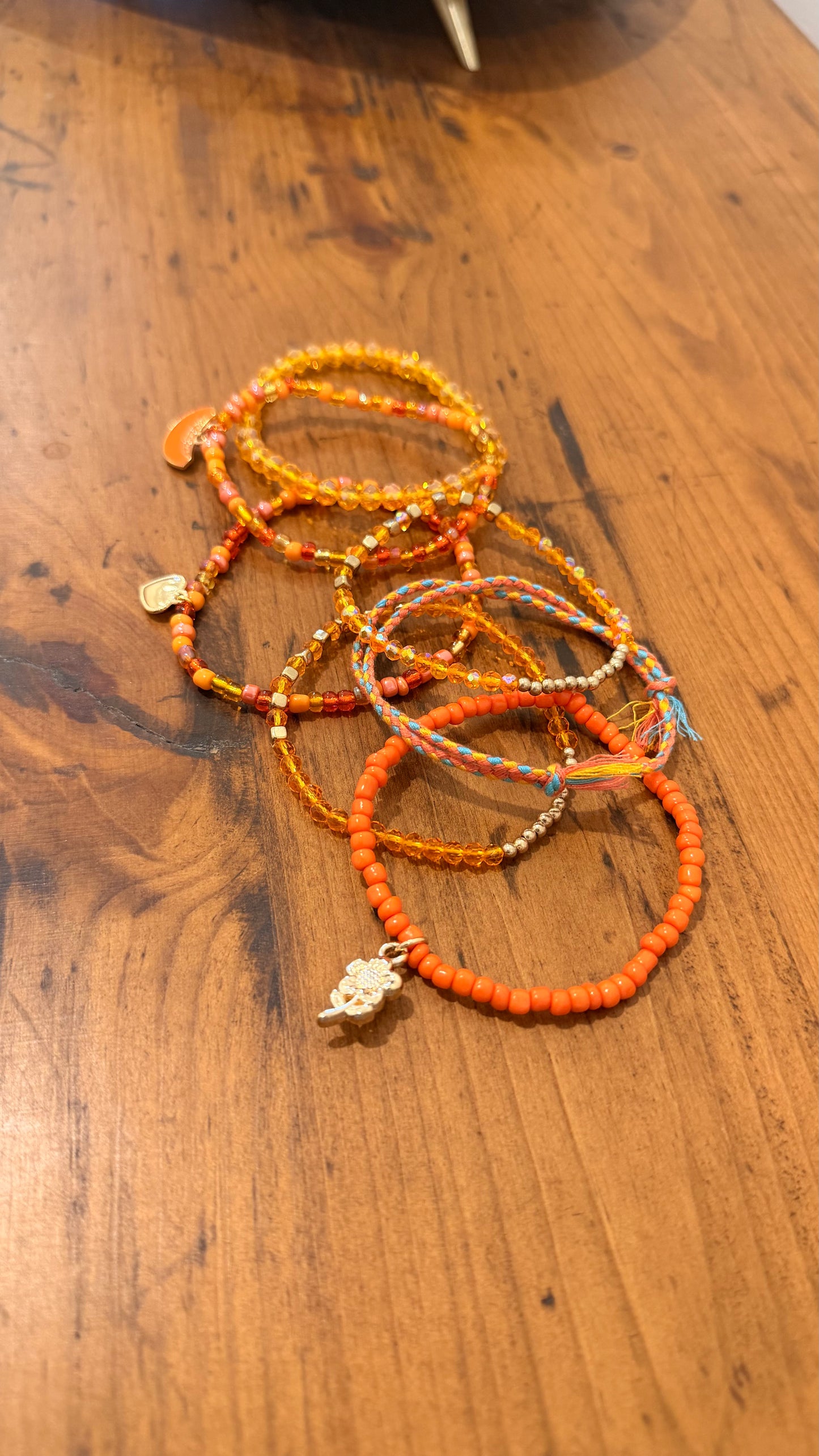 Tangerine Stretch Bracelet Stack