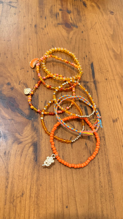 Tangerine Stretch Bracelet Stack
