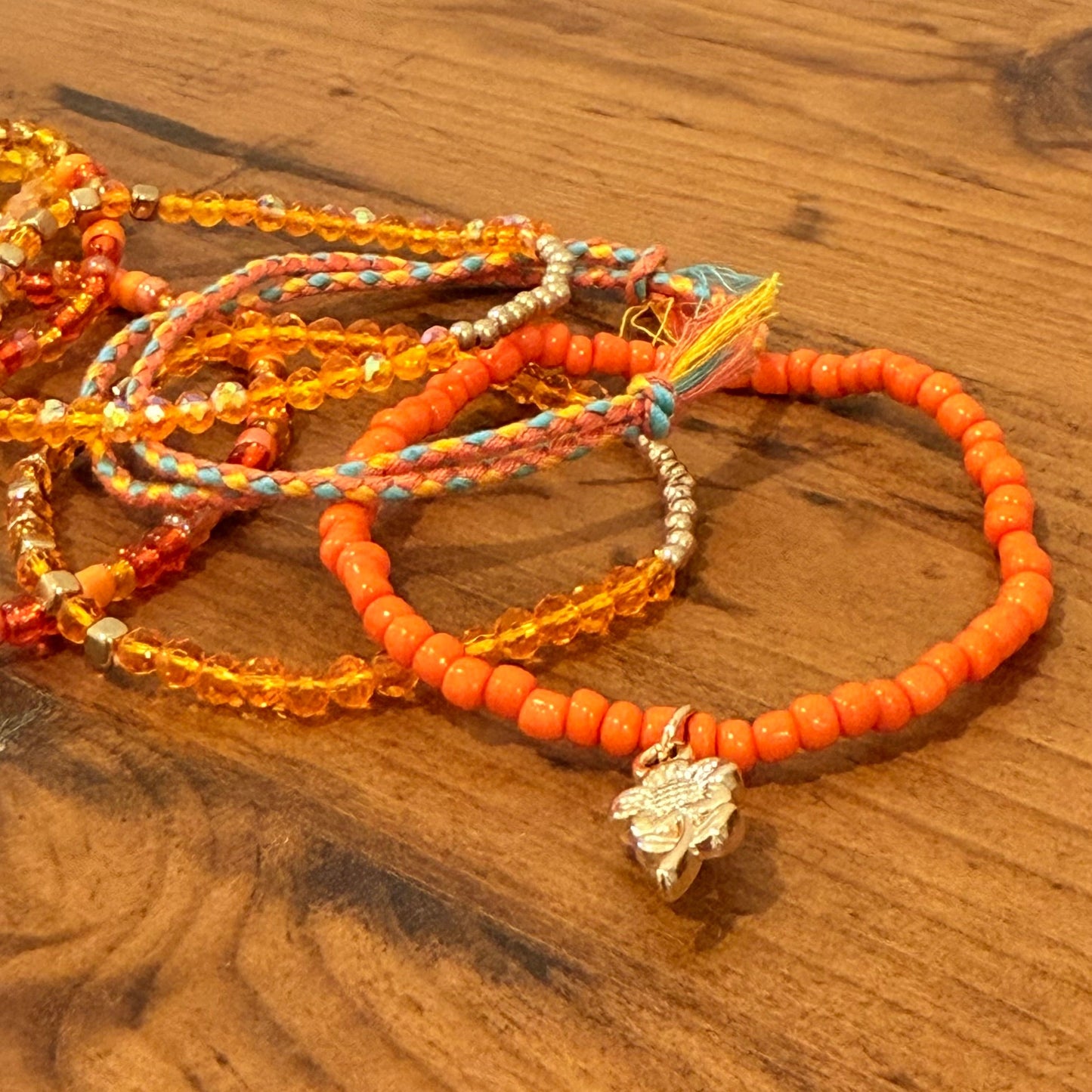 Tangerine Stretch Bracelet Stack