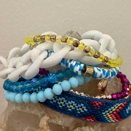 Blue and Purple Stretch Bracelet Stack