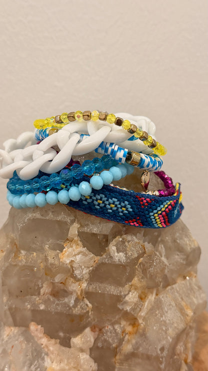 Blue and Purple Stretch Bracelet Stack