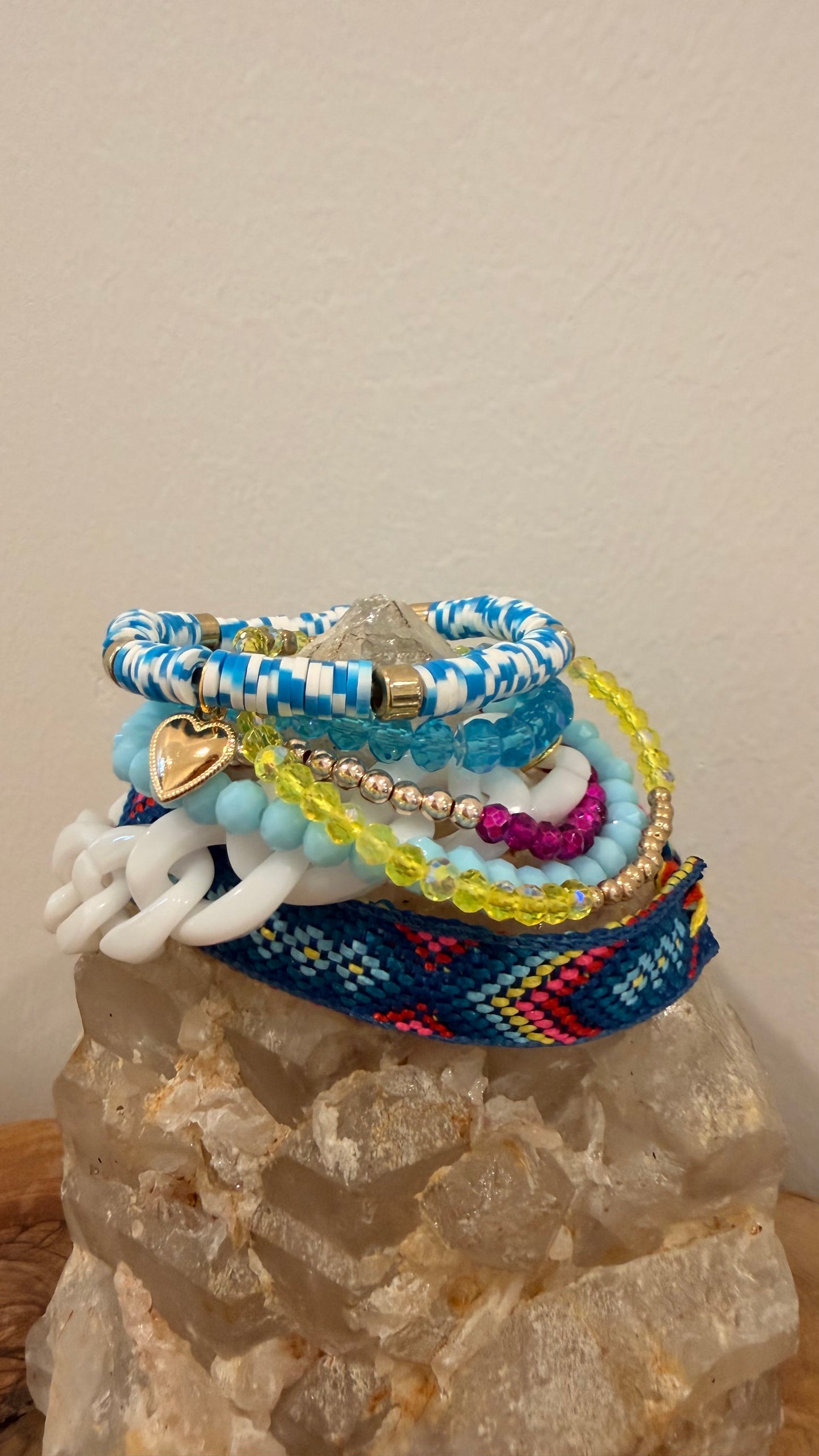 Blue and Purple Stretch Bracelet Stack