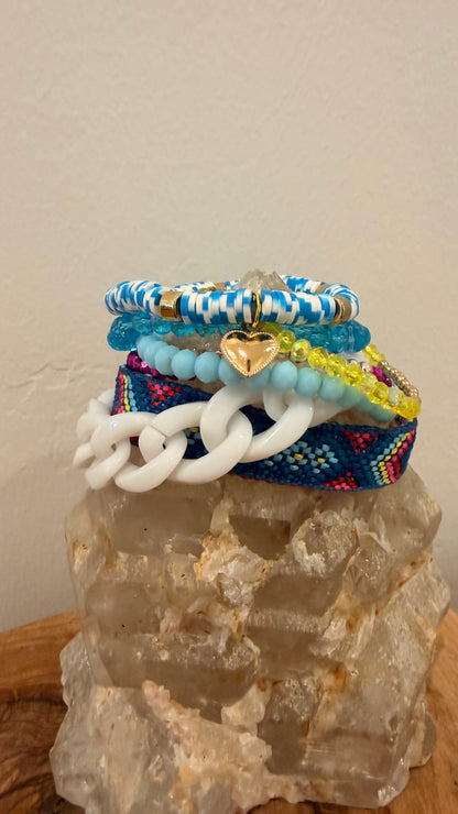 Blue and Purple Stretch Bracelet Stack