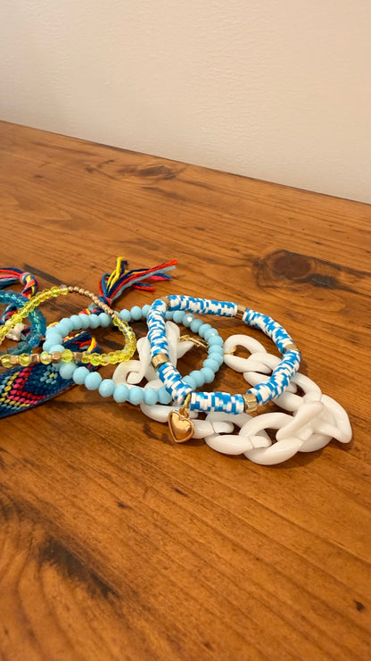 Blue and Purple Stretch Bracelet Stack