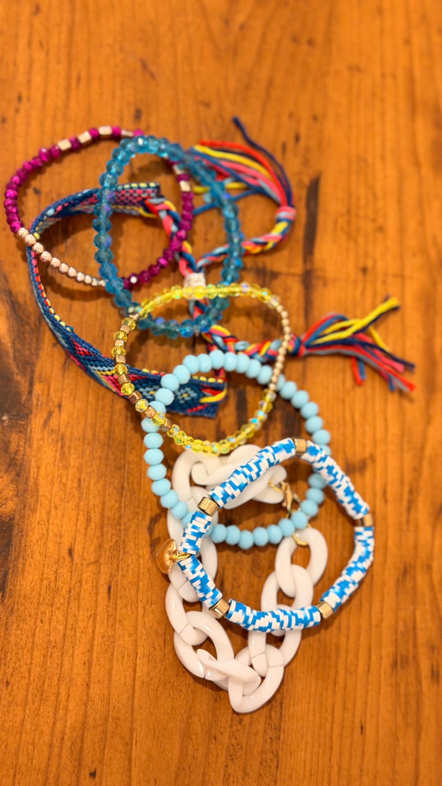 Blue and Purple Stretch Bracelet Stack