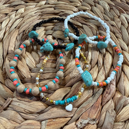 Western Turquoise Howlite Handmade Stretch Bracelets Part Two